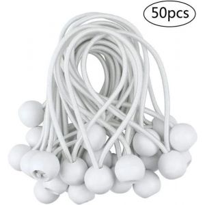 Tendeur &Agrave; Boule &Eacute;lastique, Tendeur De B&acirc;che Pour Pavillon, Camping, Tente Cordons, Rideaux Harnais D'extension, 10cm 50 Pcs - Neuf