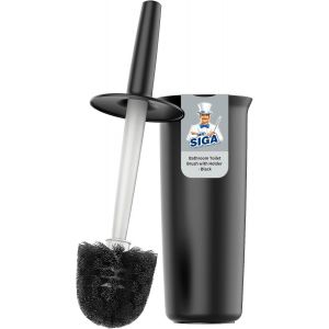 Brosse Toilette Brosse WC de Cuvette Toilette et Support pour Salle de Bain-Noir - Neuf