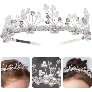 Kalvd-Couronne De Fleurs Pour Mari&eacute;e,Mariage,Communion,Fille,B&eacute;b&eacute; Et Femme-Accessoire De Coiffure Argent&eacute; - Neuf