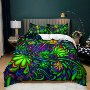 Housse De Couette 200x200cm Élégante - Parure De Lit Tendance Graffiti Hip-Hop Avec Fermeture Éclair - Housse De Couette En Microfibre Avec 2 Taies D'oreiller 65x65 Cm - Neuf