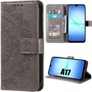 Coque Pour Samsung Galaxy A17 4g/5g, Anti-Rayures Protection 360 Degr&eacute; Effet Cuir Marron Motif Mandala - Efconnection - Neuf