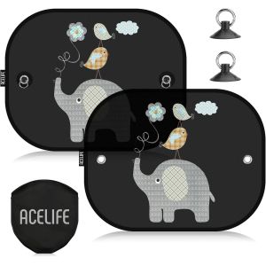 Kal-Pare-Soleil Voiture B&eacute;b&eacute; Avec Protection Uv, Universel Pare Soleil Voiture B&eacute;b&eacute; 45x 35,5cm, Pare-Soleil Fen&ecirc;tre De Voiture Pour Enfant Avec Sac De Rangement Fourni -2 Pi&egrave;ces - Neuf