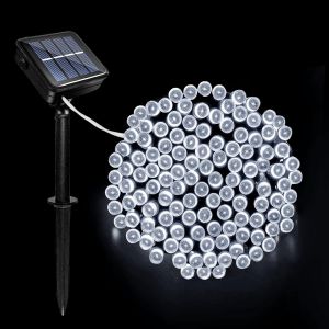 Tianyi-Guirlande Lumineuse Solaire Exterieure, 12m 100 Led Guirlande Solaire Exterieur &Eacute;tanche, 8 Modes D'&eacute;clairage Lampe, Fil De Cuivre D&eacute;coration Lumi&egrave;re Pour Jardin Terrasse No&euml;l F&ecirc;te - Neuf