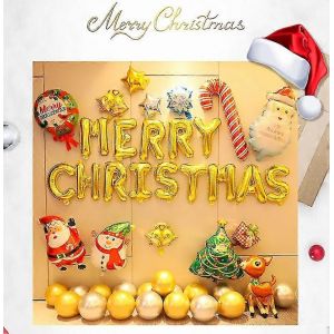 Ensemble de ballons de Noël,Joyeux Noël Bannière Ballons Feuille Père Noël Arbre de Noël Étoiles Latex - Neuf