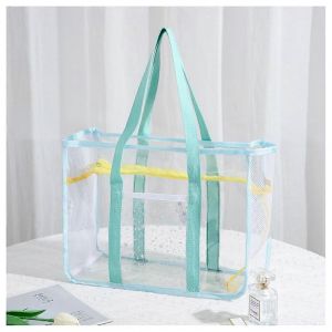 Transparent Strandtasche Femmes Transparent Sac Fourre-tout de Voyage Plage de la Piscine des Vacances de Croisi&egrave;re de Imperm&eacute;able &agrave; l'eau Sandproof Vert - Neuf