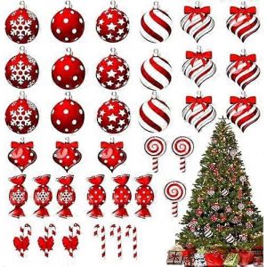 36 Pcs de Noël, Canne en Bonbon Décorations - 2D Ornements d'Arbre de Vacances pour les Décor - Neuf
