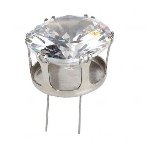 10 Pcs Zircon Rond Cristal Boucle Tissu Chaussure D&eacute;coration Accessoire Strass Boucle Argent - Neuf