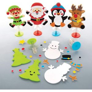 Personnages De Noël À Ressort (Paquet De 6) - Petits Jouets Pour Enfants At236.[G1492] - Neuf