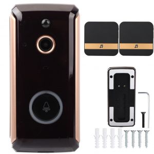 Sonnette video Wi-Fi HD 1080p, interphone intelligent avec controle par telephone PIR (prise UE 2 broches) - Neuf