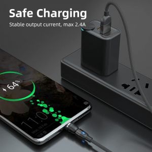 Lot De 2 C&acirc;bles Magn&eacute;tiques Usb C,C&acirc;ble De Charge Rapide De Type C,Avec Adaptateur De Type C,Pour Samsung S23,S22,Huawei,Honor Xiaomi,Redmi (0,5 M X 2) - Neuf