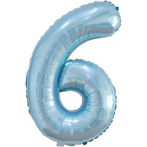 SJZG-40Pouces Ballon Chiffre Anniversaire 6 Bleu Perle, 0123456789,10-19,20-25,30,40,50,60,70,80,90 Ballon Numero 6 An Deco Birthday, Balloon 6 Ballon Party Deco Soutenir L'H&eacute;lium - Neuf