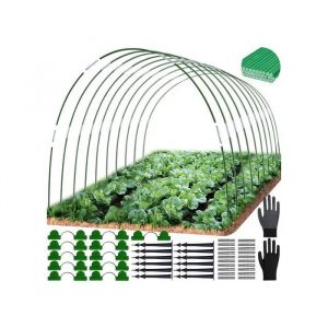Kit 50 Arceaux De Serre Tunnel De For&ccedil;age Diy En Fibre De Verre Robuste - Structure Modulaire Flexible Vert + Accessoires Jardin - Neuf