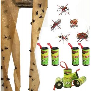 Lot de 8 pièges à Mouches pour l'intérieur et l'extérieur,Bandes de Papier à Mouche collantes,Bandes de Fruits,Attrape-Mouches pour l'intérieur et l'extérieur - Neuf
