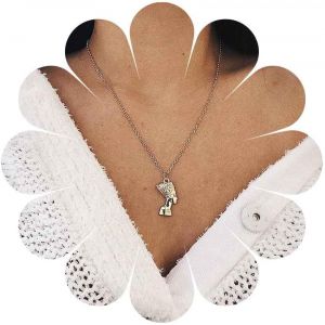 Kal-Collier Nefertiti Reine Égyptienne Boho Collier Chaîne Pharaon Pharaon Collier Ras Du Cou Nefertiti Collier Pendentif Tête Nefertiti Bijoux Pour Femmes - Neuf