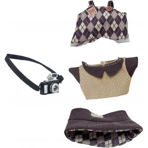 Lot de 4 v&ecirc;tements pour poup&eacute;e, tenue de poup&eacute;e, v&ecirc;tements de poup&eacute;e, (1 chapeau + haut + pantalon + cam&eacute;ra), pour gar&ccedil;ons et filles, maison, &eacute;cole et f&ecirc;tes - Neuf