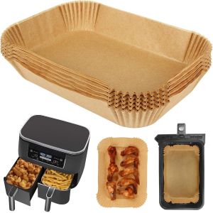 Papier Cuisson/Sulfurisé Pour Air Fryer Ninja 9.5L, Compatible Ninja Foodi Max Dual Zone Af400Eu/ Af300Eu 7.6L & Double Stack Xl Sl400Eu, Accessoire Pour Air Fryer Ninja(50 Pièces)[Z1025] - Neuf