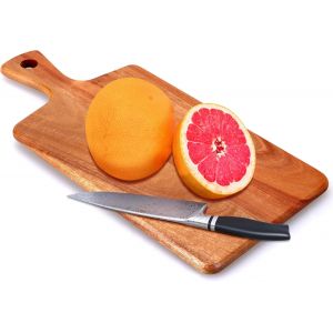 Planche &Agrave; D&eacute;couper En Bois D'acacia Avec Poign&eacute;e Pour Cuisine, Petites Planches &Agrave; D&eacute;couper En Bois Pour Fruits, Fromage, Pain, Viande, Charcuterie, Service Et Sculpture - Neuf