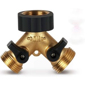 NouvelHorizonstore-2 Voies R&eacute;partiteur en Y avec Ruban de PTFE,Splitter de Tuyau, Raccord Y pour Tuyau d' arriv&eacute;e d'eau, pour la Maison Jardin, Balcon, Jardins - Neuf