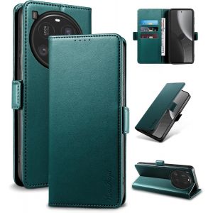 KALANKA-Coque pour Xiaomi 15 Ultra - [Blocage RFID] Housse &Eacute;tuis de Protection PU Luxe [Magn&eacute;tique] [Fente Carte] [Stand] Portefeuille Flip Case,[Vert] - Neuf
