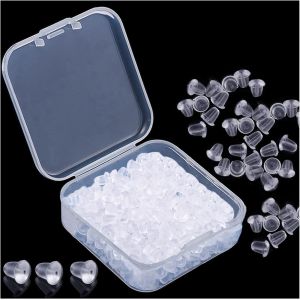 Mevronisshop-Fermoirs De Boucles D'oreilles Silicone Transparent 500 Pi&egrave;ces Bouchons De Boucle D'oreille Pour Remplacement Bricolage(Taille 4 * 4 Mm) - Neuf