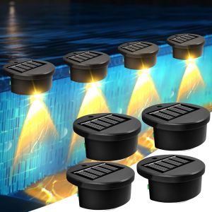 Lot de 4 lampes solaires flottantes pour piscine-Éclairage LED-Éclairage de bassin étanche-Pour piscines enterrées et piscines enterrées-Accessoire de piscine-Décoration extérieure (lumière - Neuf