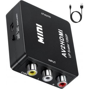 Convertisseur AV vers HDMI,entrée RCA,Sortie vidéo,Adaptateur Audio avec câble HDMI pour Sky/DVD/STB pour l'affichage sur HDTV - Neuf