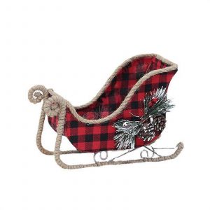 No&euml;l en Tra&icirc;neau D&eacute;coration 11.02"" Rouge Buffalo Plaid pi&egrave;ce Ma&icirc;tresse, Compatible avec la Table de f&ecirc;te D&eacute;coration - Neuf