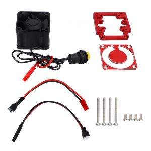 Ventilateur de refroidissement de moteur RC en aluminium 4028, dissipateur thermique haute vitesse pour Traxxas 1/8 4WD pour Sledge Monster Truck 95076 4 Rouge - Neuf
