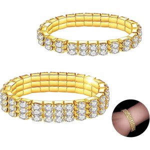 Eryi-Bracelets Extensibles En Strass, Bracelet Rivière En Diamants Étincelants, Bijoux De Mariage Empilables En Cristal Brillant Pour Femm - Neuf