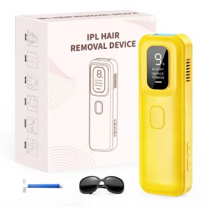 Dispositif D'épilation Au Laser Ipl ¿ Épilateur Permanent À La Maison Pour Le Visage/Corps/Bikinis, 3 Modes Et 9 Niveaux D'énergie (600-1200 Nm)-Jaune - Neuf