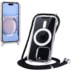 Kal-Coque De Protection Pour Iphone 15 Pro - Avec Bande Et Magsafe - Chaîne De Téléphone Portable Magnétique Pour Iphone 15 Pro - Magnétique - Coque De Protection Pour Accessoires Magsafe - Neuf