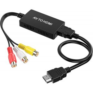 Adaptateur Rca Vers Hdmi 1080P, Rca Vers Hdmi Branchez Et Jouez, Adaptateur Av Avec Transmission Du Son, Convertisseur Av Aux Ordinateurs Portables, Moniteurs, Tv[Z243] - Neuf