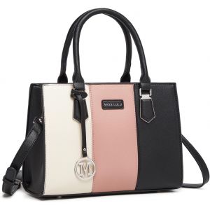 KALANKA-Sac &agrave; Main Femmes Bandouli&egrave;re,Sac Cabas Tri-Color&eacute; en Mat&eacute;riau PU,Multifonctionnel pour Travail Voyage Sorties - Neuf