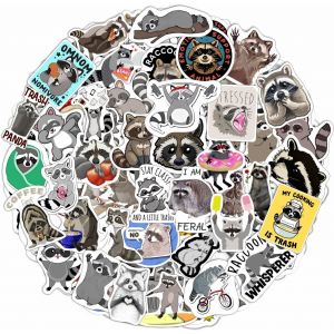 Autocollants Ratons Laveurs, Mignons Pour Bouteilles D'Eau Et Ordinateurs Portables - D&eacute;corations Et Cadeaux Amusants Sur Le Th&egrave;me Des Ratons Laveurs - Raccoon Stickers - Neuf
