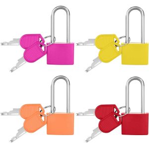 KALANKA-Flintronic 4PCS Petit Cadenas &agrave; Bagage, Petit Cadenas avec 2 Cl&eacute;s, Multicolore Mini Cadenas &agrave; Bagage Cadenas Valise pour Bagage Valise, Petit Cadenas Valise pour Voyage/Valise/Casiers (30x23c - Neuf