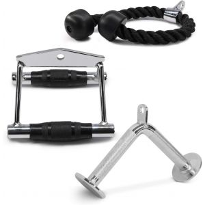 Corde À Triceps, Barre En Forme De V, Barre Rotative, Poignée En D Simple, Ensemble De Fixation De Machine À Câble À Double Poignée En D, Fixation De Traction Lat, De Machine À Câb[Ela710277] - Neuf