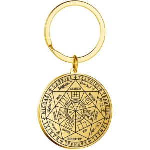 Kal-Acier Inoxydable Archange Metatron Porte-Clés Géométrie Sacrée Pendentif Sceaux D'archange Ange Bijoux Pour Femmes Filles - Neuf