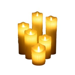 Ensemble De Bougies Led Rechargeables Sans Flamme Avec T&eacute;l&eacute;commande - 7,5x20cm, Vacillement, Minuterie Et M&egrave;che Oscillante - Neuf