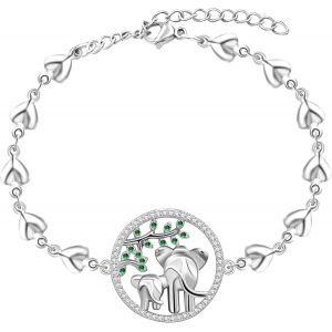 Ytseazn-Ya4746 Bracelet Porte-Bonheur En Acier Inoxydable Pour Maman Et Fille Ou Fils Motif Éléphant - Neuf