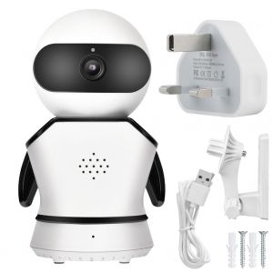 Camera panoramique intelligente sans fil 2MP 1080P HD, moniteur de securite en forme de robot (ICsee UK) - Neuf