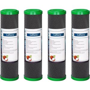 5 Microns 10 Pouces Filtre &Agrave; Eau En Charbon Actif De Coquille De Noix De Coco, Cto, 4 Packs, Compatible Avec Le Syst&egrave;me De Filtration Domestique Sous &Eacute;vier Et Sur Le Comptoir - Neuf