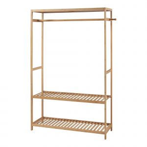 Portemanteau meuble d'entr&eacute;e design bambou 165 x 100 x 35 cm naturel Helloshop26 03_0010368 - Neuf
