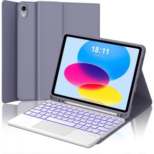 Clavier Avec Trackpad Pour Ipad A16 11 Eme Generation 2025//10 Eme Generation 10.9"" 2022, Azerty Clavier Rétroéclairé Avec Pavé Tactile Pour Ipad 11 A16 2025, Détachable Avec Porte-Crayon, V[Z97] - Neuf