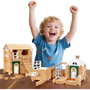 Ensemble De Blocs De Construction Édition Jardin Printanier(107 Pièces Avec Portes Et Fenêtres) - Jeu Éducatif En Bois Classique Pour Enfants Dès 5 Ans - Garçons Et Filles - Certifié Fsc - Neuf