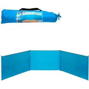 Coupe-Vent - Aktive Beach - Pliable - Aluminium - 300x75 Cm - Bleu - Neuf