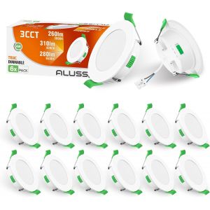 Subzonal-Spot Led Encastrable Extra Plat, 4w 310lm Dimmable Ip44 Spot Etanche Salle De Bain, Blanc Chaud 3000k Blanc Neutre 4000k Blanc Froid 6500k, Trou &iquest;55-68mm, Ac220-240v, Lot De 12 - Neuf