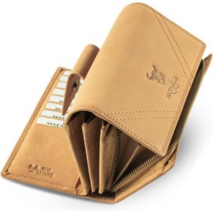 Xxl Portefeuille Femme Long Grand Format En Cuir V&eacute;ritable | Avec Blocage Rfid Certifi&eacute; T&uuml;v Et Bo&icirc;te Cadeau | Porte-Monnaie Grande Capacit&eacute; | Porte-Chequi&eacute;rs Grande Taille Porte-Cartes Cr&eacute;dit - Neuf