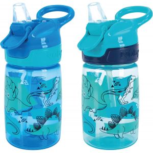 Kalanka-Incredible Gulp &iquest; Tasse Pour Enfants | Anti-Fuites | Poign&eacute;e De Transport | 360ml | Motifs Dinosaures | +18 Mois | 2 Pack - Neuf