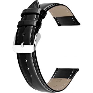 Kal-Bracelet De Montre En Cuir Véritable Brillant Pour Hommes Femmes Noir Bleu Rouge Avec Boucle Argent Or Rose 12mm 14mm 16mm 18mm 20mm 22mm - Neuf