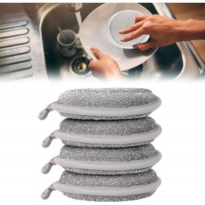 KGABERY-Lot De 4 Chiffons De Nettoyage Multi-Usages En Fil Métallique Épais Pour Cuisine - Neuf